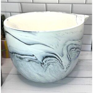 Ciroa Large Porcelain Marble Swirl Mixing Bowl With Pour Spout